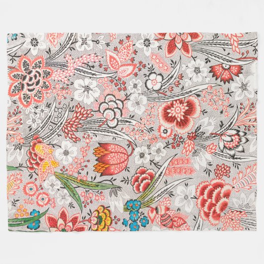 Floral Pattern Fleece Deken (Voorkant (Horizontaal))