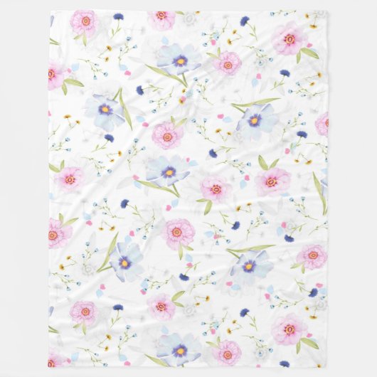  Floral Pattern Fleece Deken (Voorkant)
