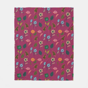 Floral Pattern Fleece Deken
