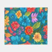 Floral Pattern Fleece Deken (Voorkant (Horizontaal))