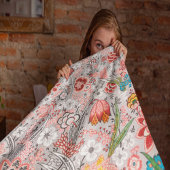 Floral Pattern Fleece Deken