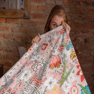  Floral Pattern Fleece Deken