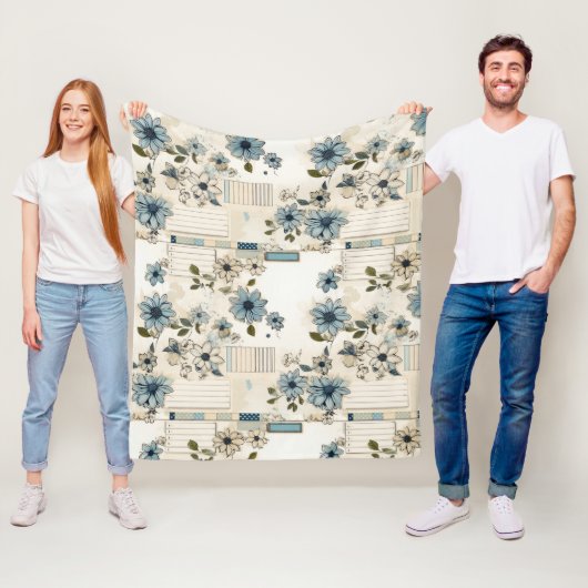 Floral Pattern Fleece Deken (In situ)