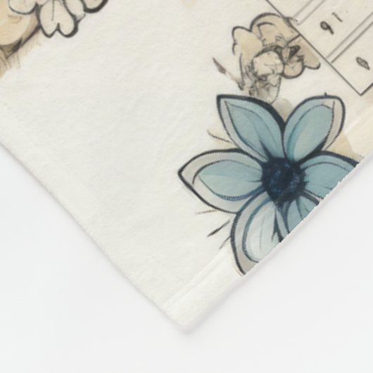 Floral Pattern Fleece Deken (Hoek)