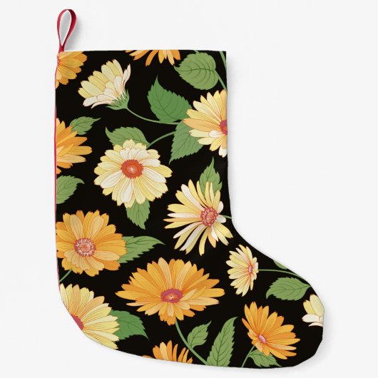 Floral pattern. Flower marigold seamless backgroun Kleine Kerstsok (Voorkant)