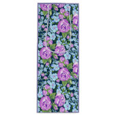 Floral Pattern Flowers in Full Bloom Blue Paars Wijn Cadeautas (Voorkant)