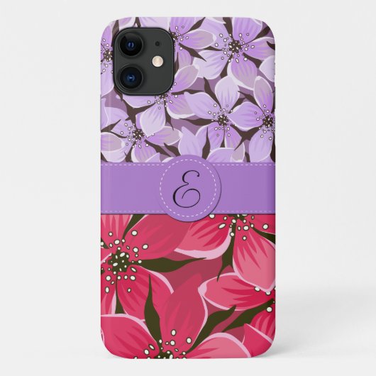 Floral Pattern, Flowers Patroon, Monogram Case-Mate iPhone Case (Achterkant)