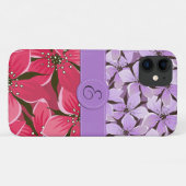 Floral Pattern, Flowers Patroon, Monogram Case-Mate iPhone Case (Achterkant (horizontaal))
