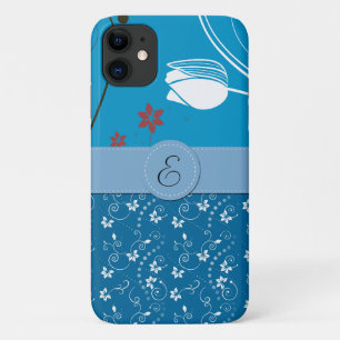 Floral Pattern, Flowers Patroon, Monogram iPhone 11 Hoesje