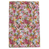 Floral Pattern Foliage Birds Butterflies Peony Medium Cadeauzakje (Voorkant)