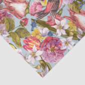 Floral Pattern Foliage Birds Butterflies Peony Tissuepapier (Detail)
