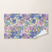 Floral Pattern Foliage Flowers Rozen Vergeet-me-no Bad Handdoek (Handdoek)
