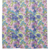 Floral Pattern Foliage Flowers Rozen Vergeet-me-no Douchegordijn (Voorkant)