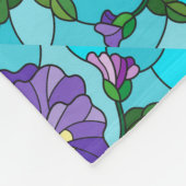 Floral Pattern Foliage Lavender Periwinkle Yellow Fleece Deken (Hoek)