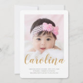 Floral Pattern Foto Birth Aankondiging (Voorkant)