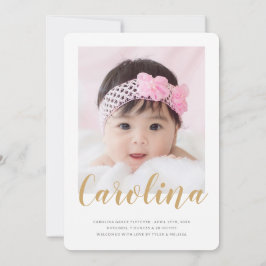 Floral Pattern Foto Birth Aankondiging