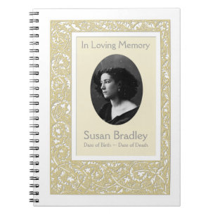 Floral Pattern Funeral Memorial Guest Book Notitieboek