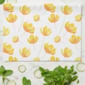 Floral Pattern gele Waterverf Theedoek (Gevouwen)