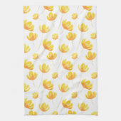 Floral Pattern gele Waterverf Theedoek (Verticaal)