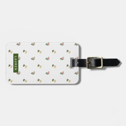  Floral Pattern Gepersonaliseerd Bagagelabel (Voorkant horizontaal)
