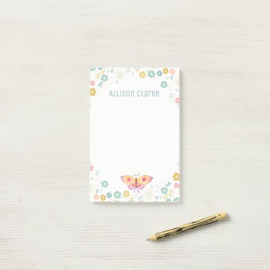Floral pattern | Gepersonaliseerd Post-it® Notes (Op bureau)