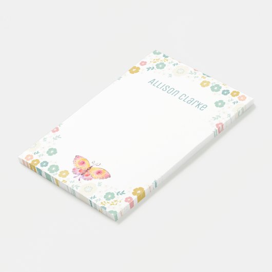 Floral pattern | Gepersonaliseerd Post-it® Notes (Schuin)