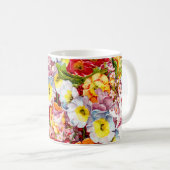 Floral Pattern  Girly White Primrose Koffiemok (Voorkant rechts)
