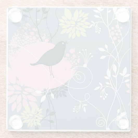 Floral Pattern Glazen Onderzetter (Achterkant)