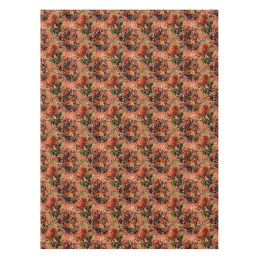 Floral Pattern Gold bijen Oranje bruin Tafelkleed (Voorkant)