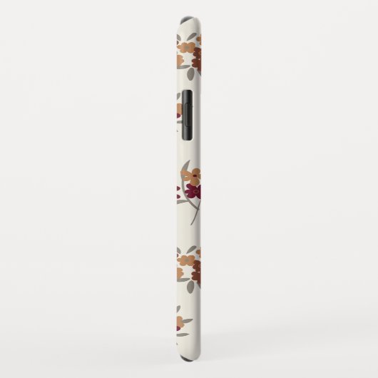 Floral Pattern Gold Grey Maroon Ditsy Case-Mate iPhone Case (Achterkant/rechts)