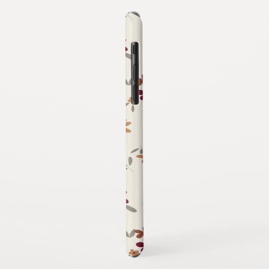 Floral Pattern Gold Grey Maroon Ditsy Case-Mate iPhone Case (Achterkant/links)