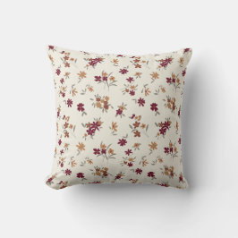 Floral Pattern Gold Grey Maroon Ditsy Kussen