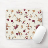 Floral Pattern Gold Grey Maroon Ditsy Muismat (Met muis)