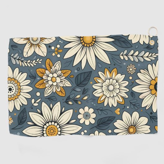  Floral Pattern Golfhanddoek (Horizontaal)