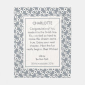 Floral Pattern Gray Personalized Retirement Gift Fleece Deken (Voorkant)