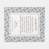 Floral Pattern Gray Personalized Retirement Gift Fleece Deken (Voorkant (Horizontaal))
