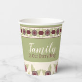 Floral Pattern Green Papieren Bekers (Achterkant)