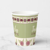 Floral Pattern Green Papieren Bekers (Rechts)