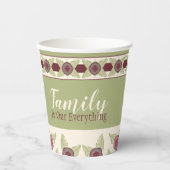 Floral Pattern Green Papieren Bekers (Voorkant)