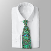 Floral Pattern Green Stropdas (Gebonden)