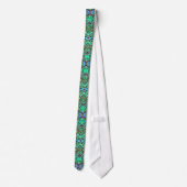Floral Pattern Green Stropdas (Achterkant)
