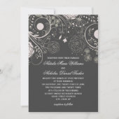 Floral Pattern Grey/White - Wedding Invitation Kaart (Voorkant)