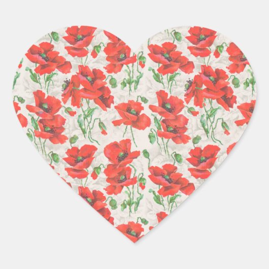 Floral Pattern Hart Sticker (Voorkant)