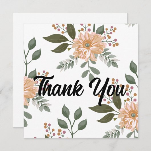Floral Pattern Hartelijk dank (Voorkant / Achterkant)