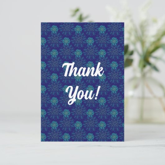 Floral Pattern Hartelijk dank Bedankkaart (Staand voorkant)