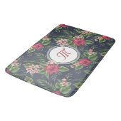 Floral Pattern Hibiscus Monogram Bath Mat (Gekanteld)
