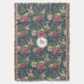 Floral Pattern Hibiscus Monogram T Blanket Deken (Voorkant Verticaal)