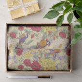 Floral Pattern Hydrangea Lila Bluebell Birds Tissuepapier (Geschenk)