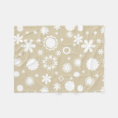 Floral Pattern in beige Fleece Deken (Voorkant (Horizontaal))
