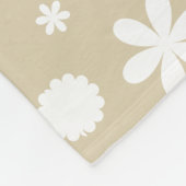 Floral Pattern in beige Fleece Deken (Hoek)